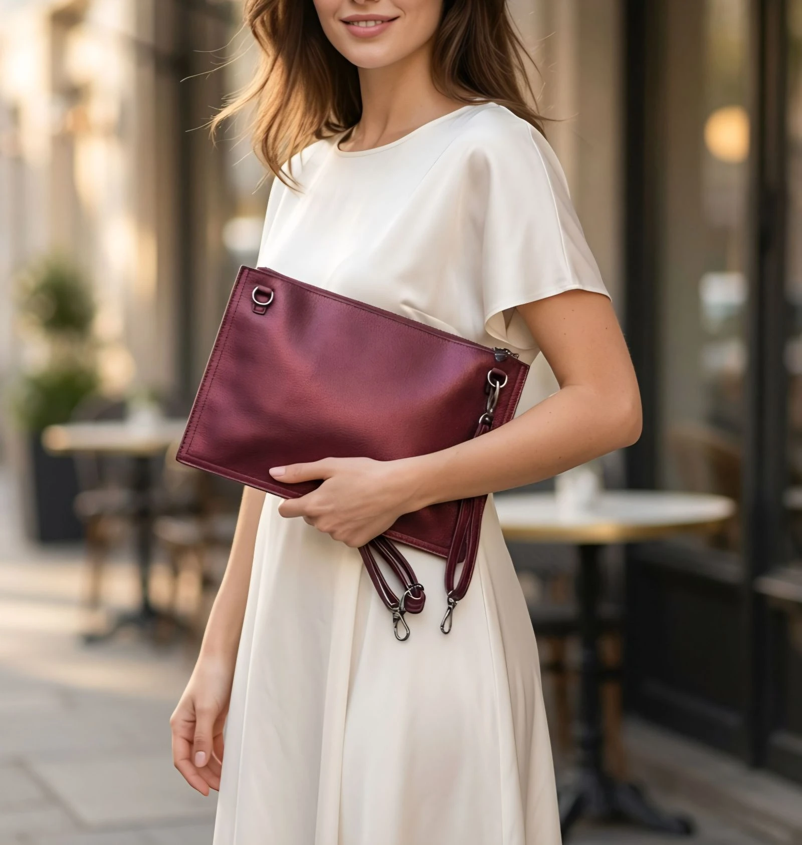 Metallic Gold Wine/Burgundy Bag • Chic Event Accessory – photo 2